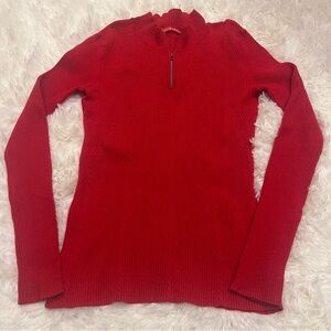 Krimson Klover 1/4 zip Lightweight Sweater Size M Red